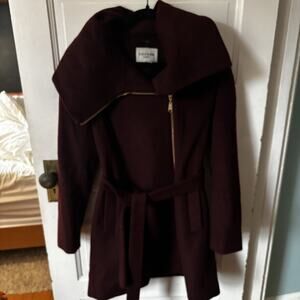 Cole Haan Jacket Womens 6 Bourdeax Overcoat Lined Wool Blend Heavy Gorg